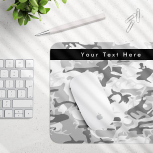 Grey Camo, Winter Camo, Snow Camouflage, Military Mouse Pad