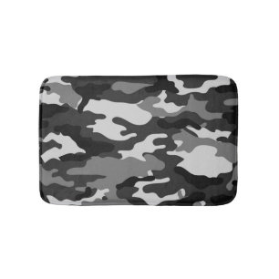 Grey Camouflage Bath Mat