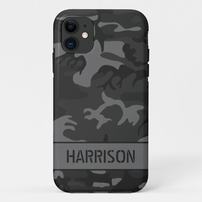 Grey Camouflage Case-Mate iPhone Case (Back)
