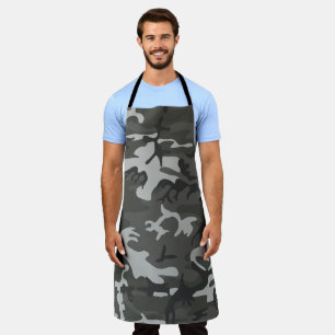 Grey Camouflage Pattern, Military Pattern, Army Apron