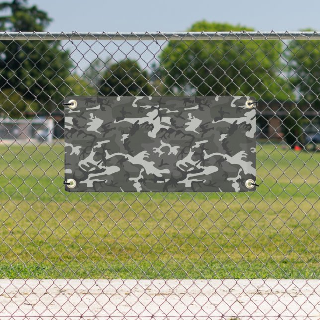 Grey Camouflage Pattern, Military Pattern, Army Banner (Insitu)
