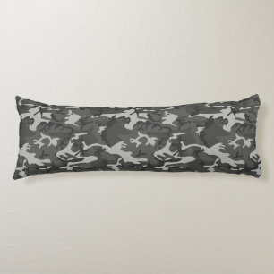 Grey Camouflage Pattern, Military Pattern, Army Body Pillow