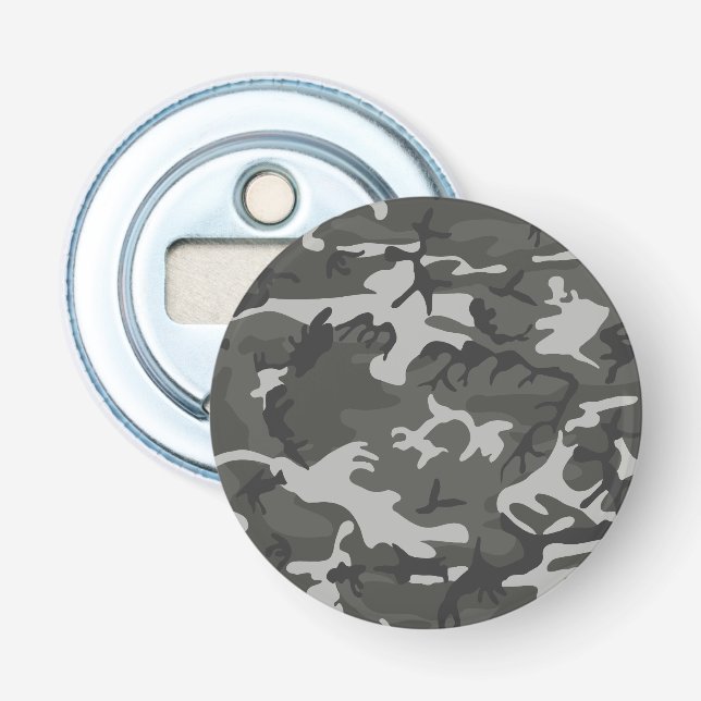 Grey Camouflage Pattern, Military Pattern, Army Bottle Opener (Front)