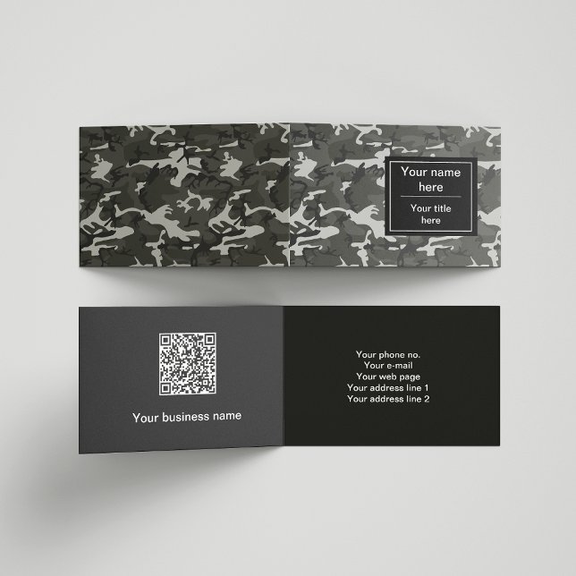 Grey Camouflage Pattern, Military Pattern, Army Business Card (Creator Uploaded)