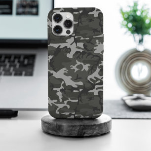 Grey Camouflage Pattern, Military Pattern, Army iPhone 15 Pro Max Case