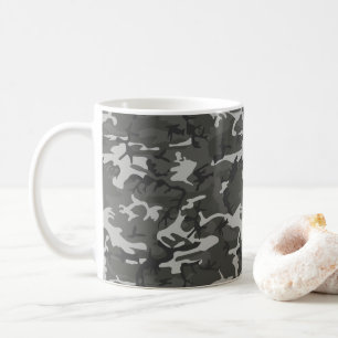 Grey Camouflage Pattern, Military Pattern, Army Coffee Mug
