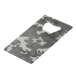 Grey Camouflage Pattern, Military Pattern, Army Credit Card Bottle Opener