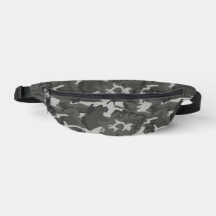 Grey Camouflage Pattern, Military Pattern, Army Fanny Pack