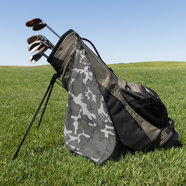 Grey Camouflage Pattern, Military Pattern, Army Golf Towel (Green)