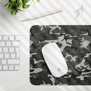 Grey Camouflage Pattern, Military Pattern, Army Mouse Pad