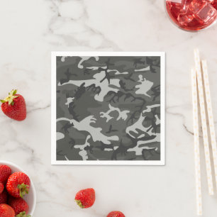 Grey Camouflage Pattern, Military Pattern, Army Napkin