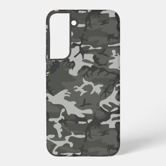 Grey Camouflage Pattern, Military Pattern, Army Samsung Galaxy S22+ Case (Back)