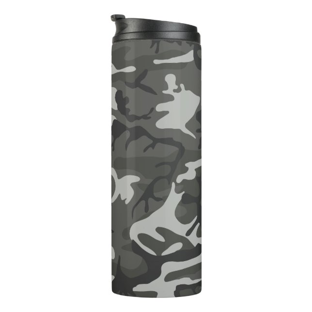 Grey Camouflage Pattern, Military Pattern, Army Thermal Tumbler (Rotated Right)