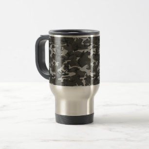 Grey Camouflage Pattern, Military Pattern, Army Travel Mug