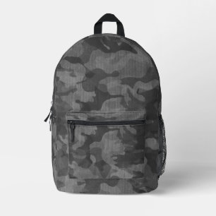 Grey Camouflage Pattern Printed Backpack