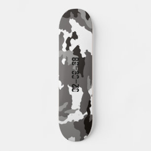 Grey camouflage pattern skateboard