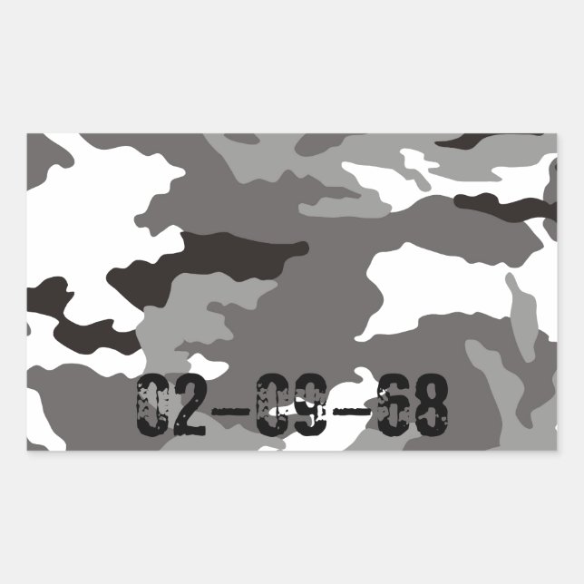 Grey camouflage pattern sticker (Front)