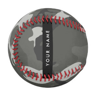 Grey Camouflage Pattern, Your name, Personalize Baseball