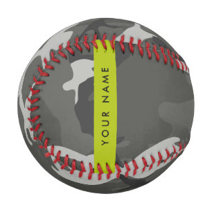 Grey Camouflage Pattern, Your name, Personalize Baseball