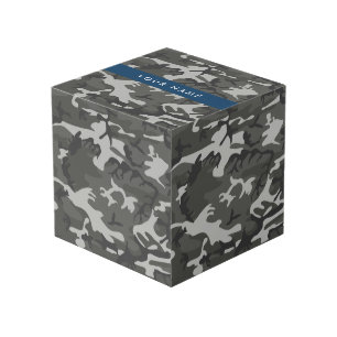 Grey Camouflage Pattern, Your name, Personalize Cube