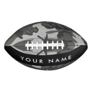 Grey Camouflage Pattern, Your name, Personalize Football