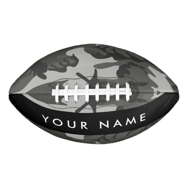 Grey Camouflage Pattern, Your name, Personalize Football (Front)