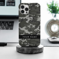 Grey Camouflage Pattern, Your name, Personalize