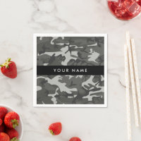 Grey Camouflage Pattern, Your name, Personalize