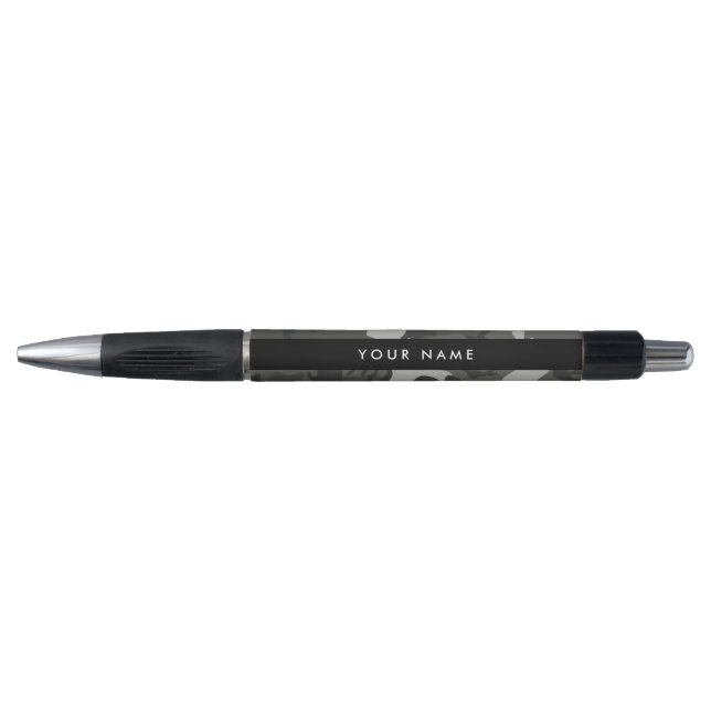 Grey Camouflage Pattern, Your name, Personalize Pen (Front)
