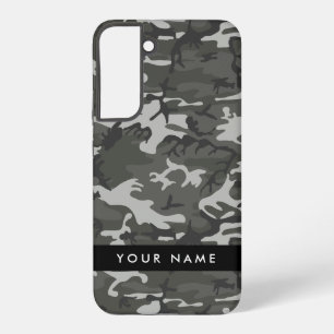 Grey Camouflage Pattern, Your name, Personalize Samsung Galaxy Case