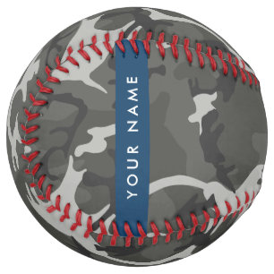 Grey Camouflage Pattern, Your name, Personalize Softball