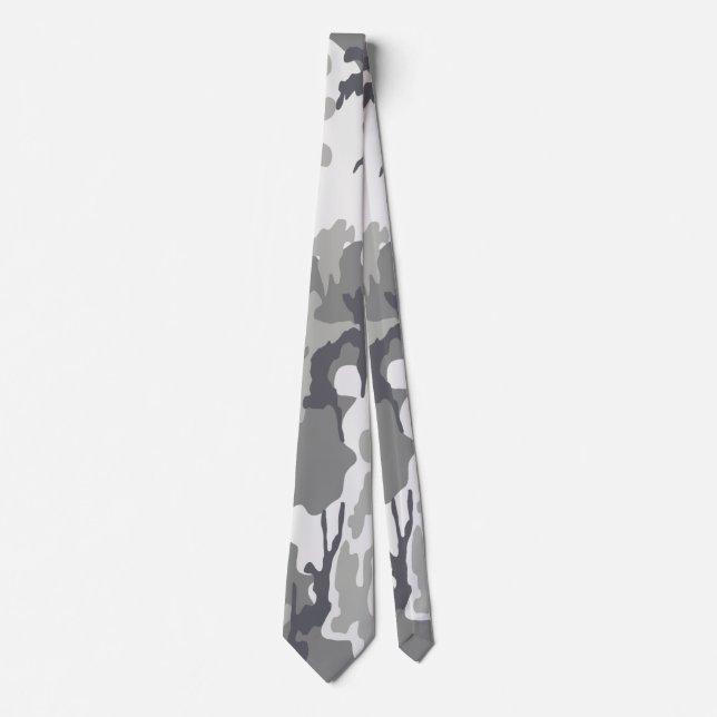 Grey Camouflaged Pattern Tie (Front)