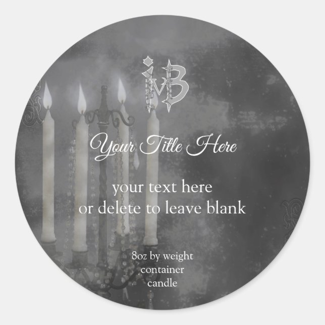Grey Candlelight Container Candle Label (Front)