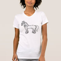 Grey Cartoon Gypsy Vanner Shire Clydesdale Horse