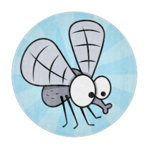 Grey Cartoon House Fly Cutting Board