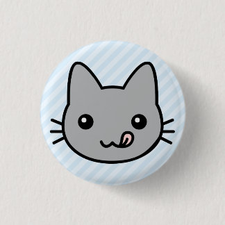 grey cat 1 inch round button