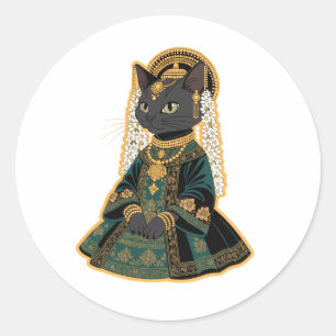 Grey Cat Bridal Temple Jewellery Sticker