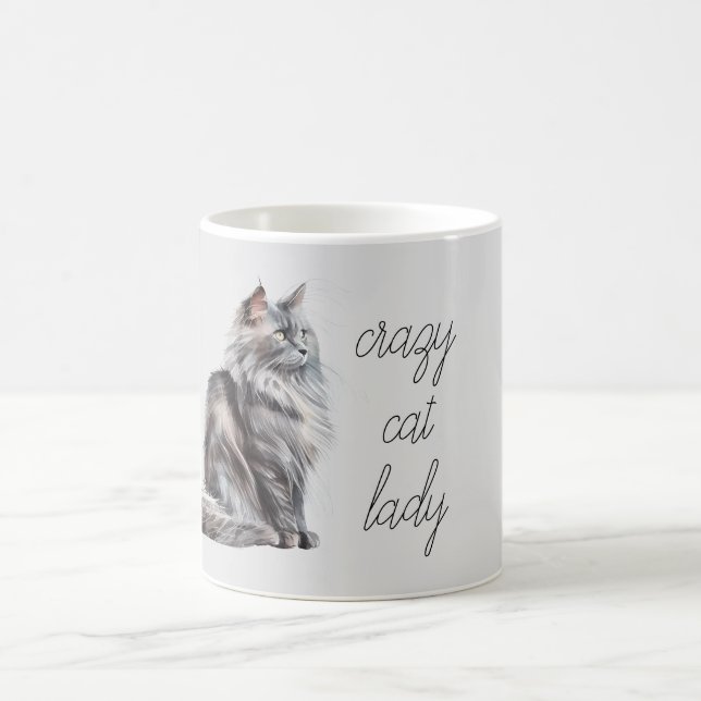 Grey Cat  Coffee Mug (Center)