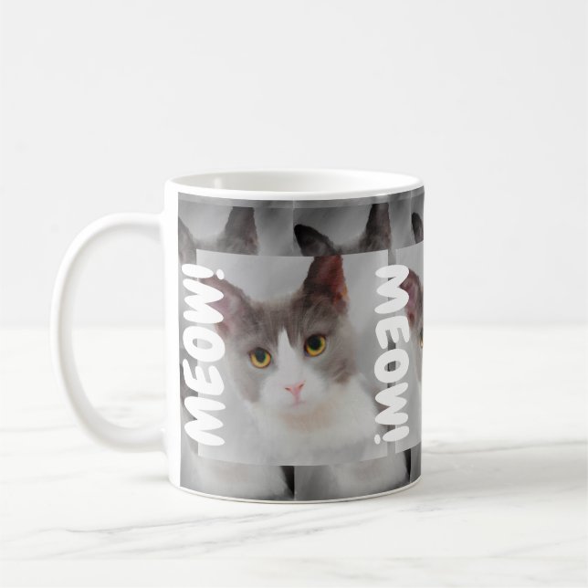 Grey Cat Coffee Mug (Left)