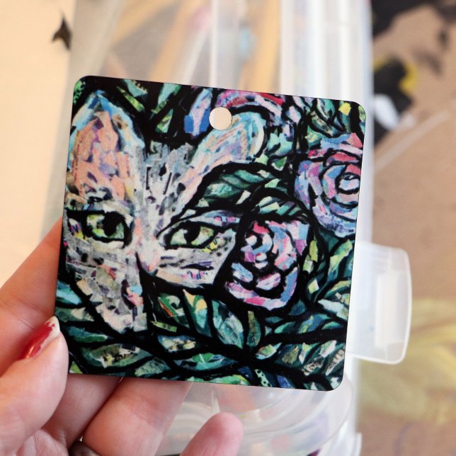 Grey Cat Collage Art Kitty Cats Collages           Metal Ornament (Creator Uploaded)