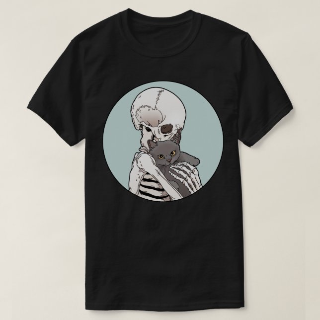 Grey Cat Friend T-Shirt (Design Front)