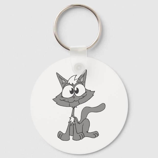 Grey Cat Keychain (Front)