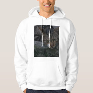 Grey Cat Looking Hoodie