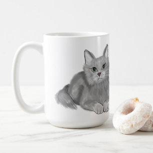 Grey Cat Mom Coffee Mug