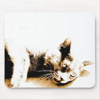 Grey cat mousepad