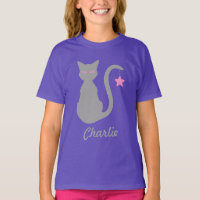 Grey Cat Name T-Shirt (Child)