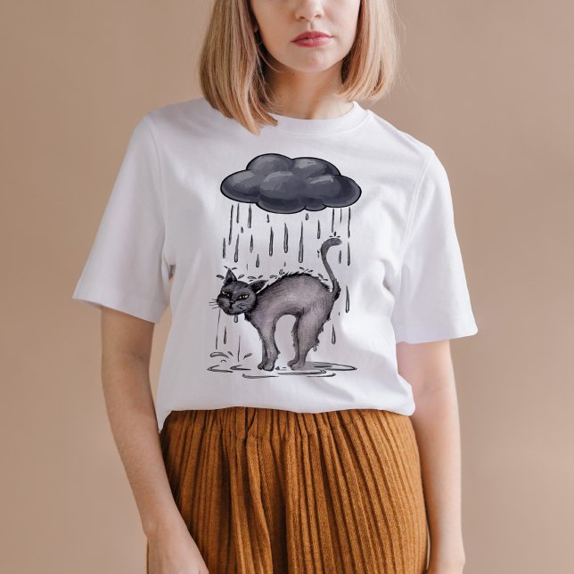 Grey Cat on Rainy Day T-Shirt (Creator Uploaded)