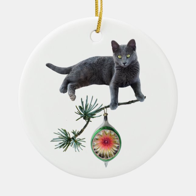 Grey Cat Ornament (Front)