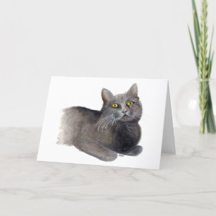 Grey Cat Sympathy greeting Card