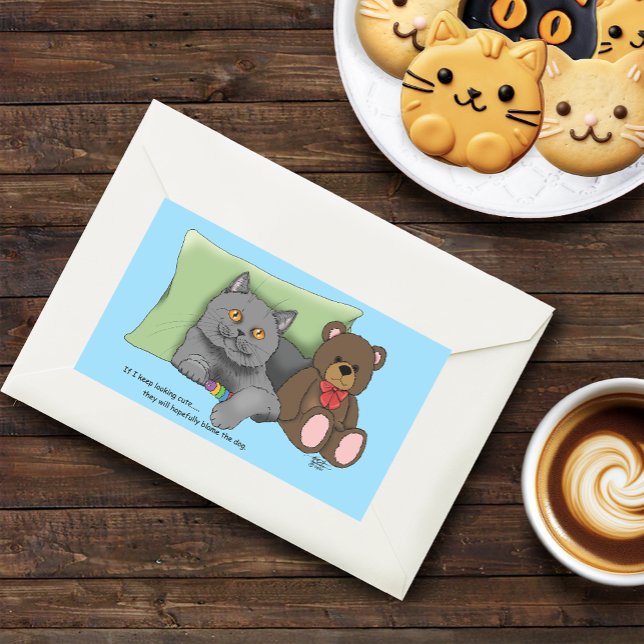 Grey Cat Teddy Bear Sticker (Creator Uploaded)